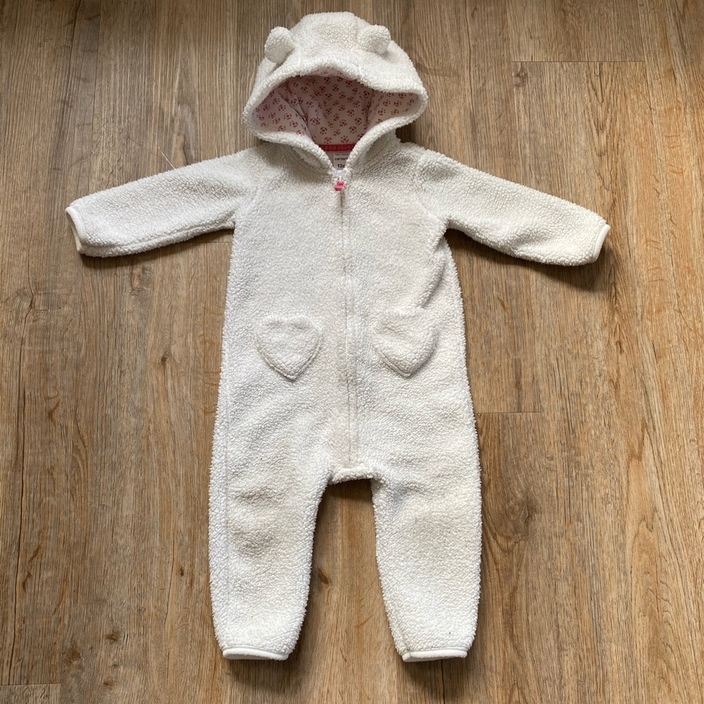 Carter’s Fleece Hooded Bear Snowsuit 12m